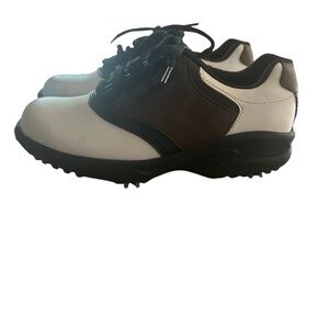 Girls FootJoy White and Brown Golf Shoes Size 3